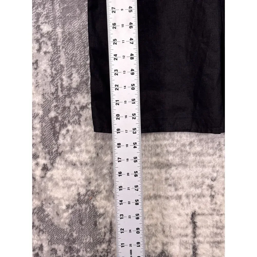 Reformation Jumpsuit 0 Womens Black 100% Linen Button Front Sleeveless Wide Leg